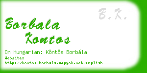 borbala kontos business card