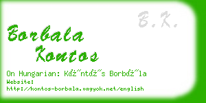 borbala kontos business card